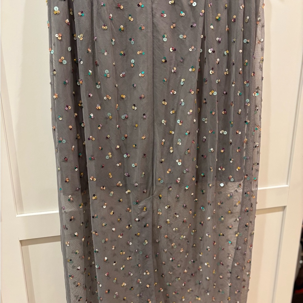 J. Crew Gwyneth Collection Gray Sequin Midi Skirt - Picture 3 of 6